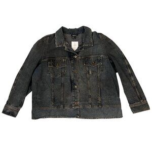 Vintage Dkny Made In Italy Denim Trucker Jacket Faded Blue Wash L